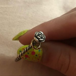 Pandora Retired hard to find rose 14k gold halo